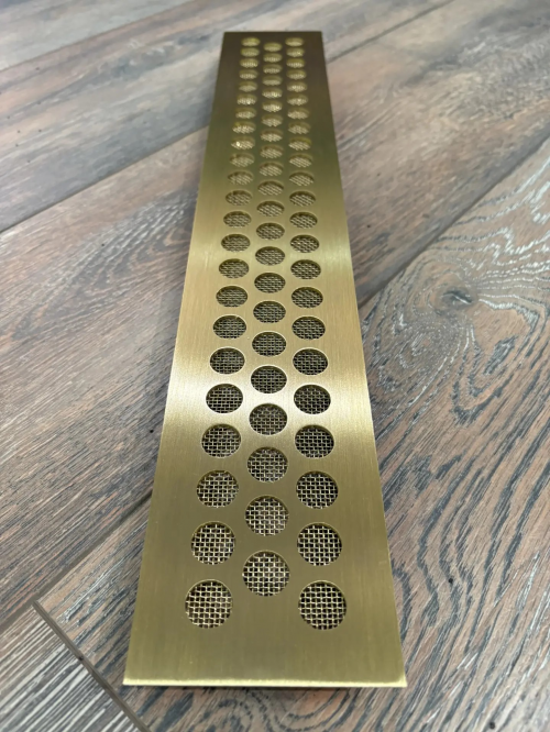 Вентиляционная решётка латунная шлифованная врезная LR 161 500х80